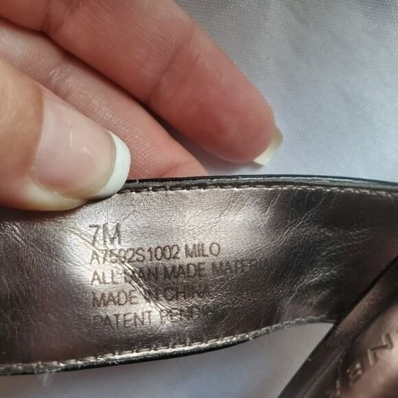 ETIENNE AIGER Womens Milo Heeled Sandal SZ 7M Black Horseshoe‎ Open Toe Straps - Picture 3 of 10